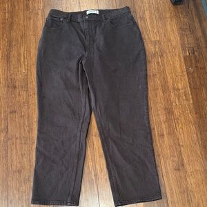 Abercrombie High Rise 90's Relaxed Women's 32/ 14 Dark Brown Jeans